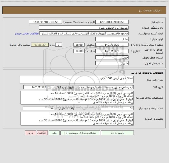 استعلام اتصالات جی آر پی 1000 م م