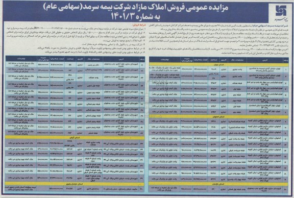 مزایده فروش املاک مازاد