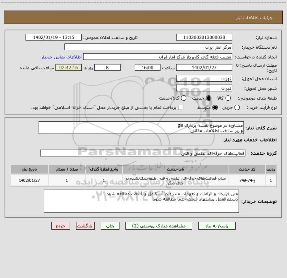 استعلام مشاوره در موضوع نقشه برداری gis
و زیر ساخت اطلاعات مکانی"