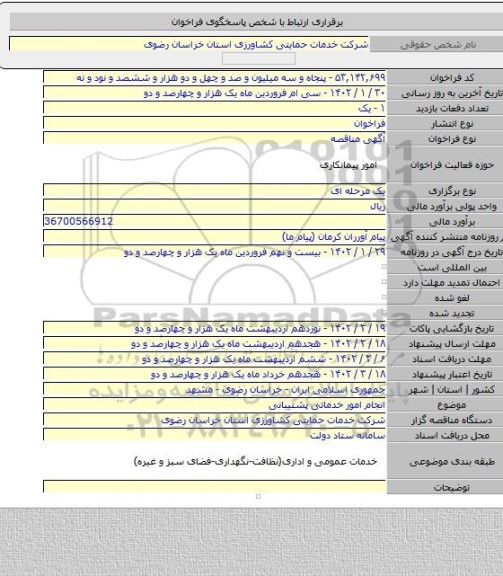 مناقصه, انجام امور خدماتی پشتیبانی