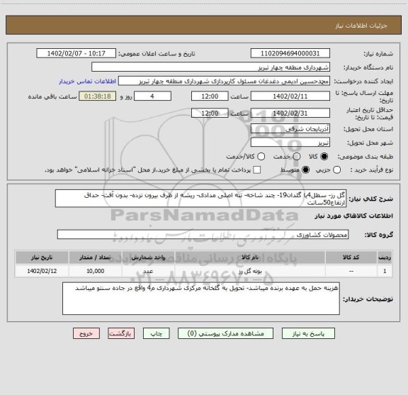 استعلام گل رز- سطل4یا گلدان19- چند شاخه- تنه اصلی مدادی- ریشه از ظرف بیرون نزده- بدون آفت- حداق ارتفاع50سانت