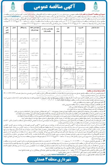 مناقصه​ عمومی زیرسازی و جدول گذاری سایت 36  و...