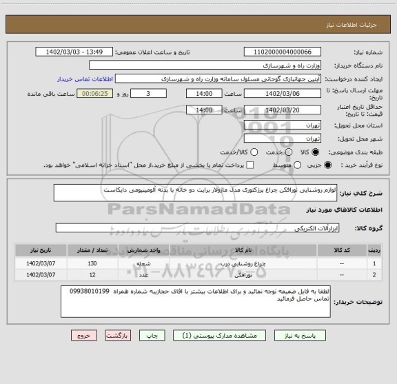 استعلام لوازم روشنایی نورافکن چراغ پرژکتوری مدل ماژولار برایت دو خانه با بدنه آلومینیومی دایکاست