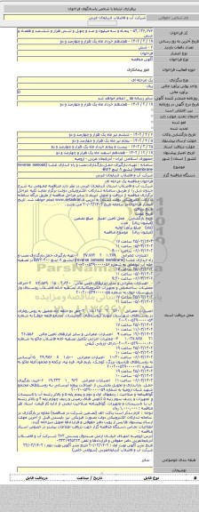 مناقصه, سامانه : تهیه،بارگیری،حمل،بارگذاری،نصب و راه اندازی غشا (reverse osmosis membrane) لبشور ۸ اینچ BW۳-