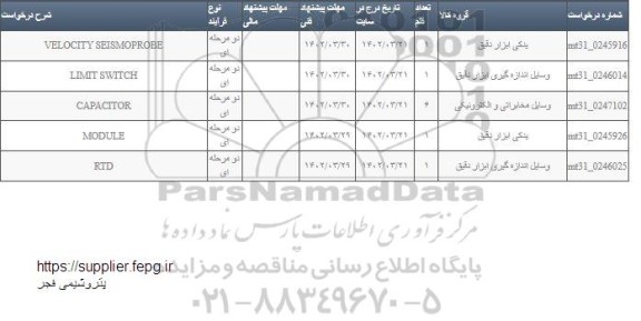 استعلام VELOCITY SEISMOPROBE....