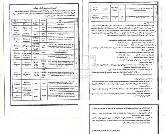 مزایده عمومی اجاره املاک 