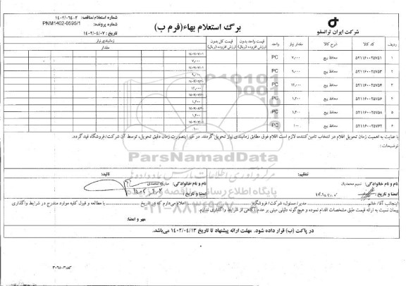 استعلام محافظ پیچ