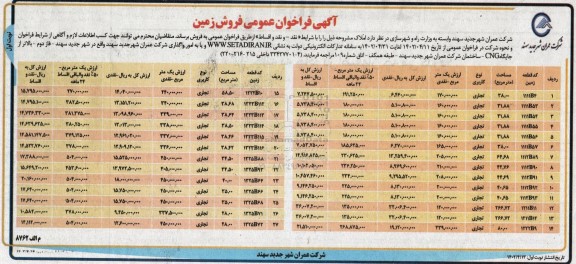 فراخوان فروش 27 قطعه زمین با کاربری تجاری 