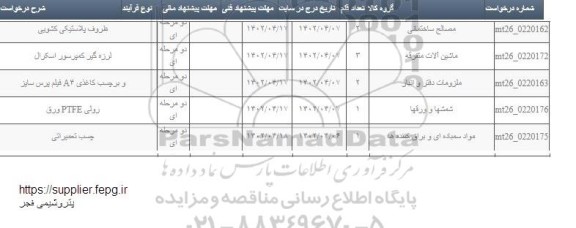 استعلام ظروف پلاستیکی کشویی