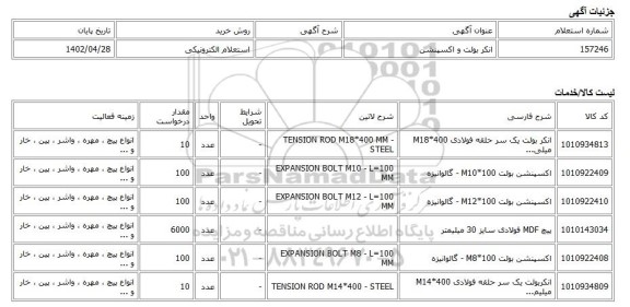 استعلام الکترونیکی، انکر بولت و اکسپنشن