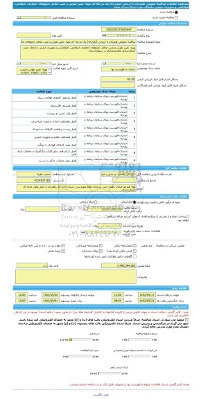 مناقصه، مناقصه عمومی همزمان با ارزیابی (یکپارچه) یک مرحله ای تهیه، تغییر نقوش و نصب علائم، تابلوهای اخطاری، انتظامی، اطلاعاتی و تجهیزات ایمنی جاده ای جهت آشکارسازی نقاط