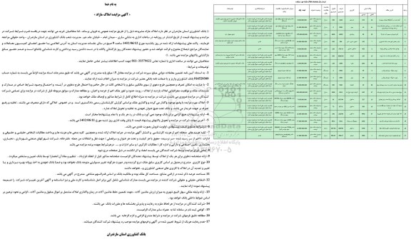 مزایده فروش املاک مازاد