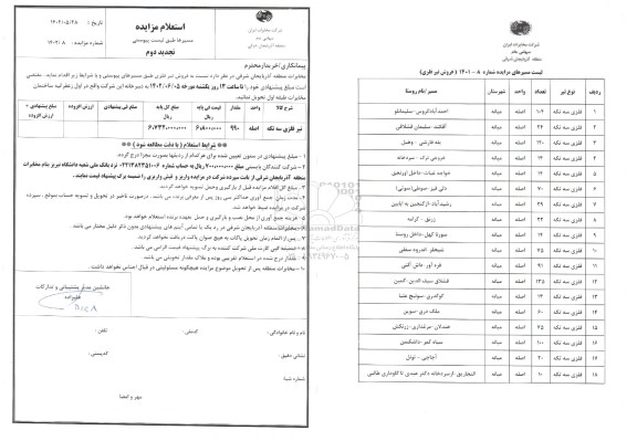 استعلام مزایده فروش تیر فلزی تجدید