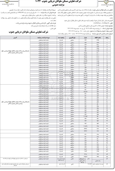 مزایده  فروش املاک با کاربری های مسکونی - تجاری و اداری 