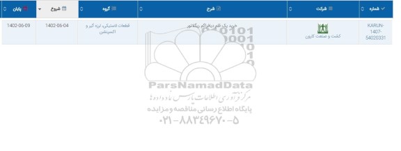 استعلام خرید یک قلم دیافراگم ریگلاتور 