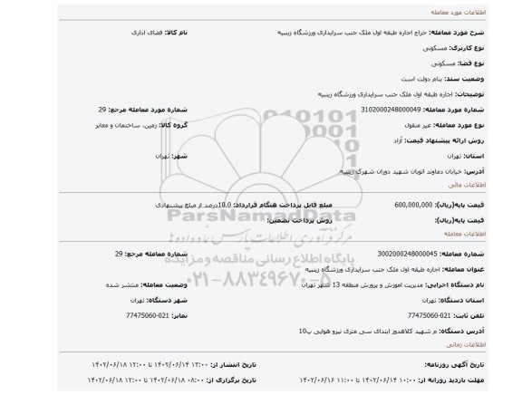 اجاره  طبقه اول ملک جنب سرایداری ورزشگاه زینبیه