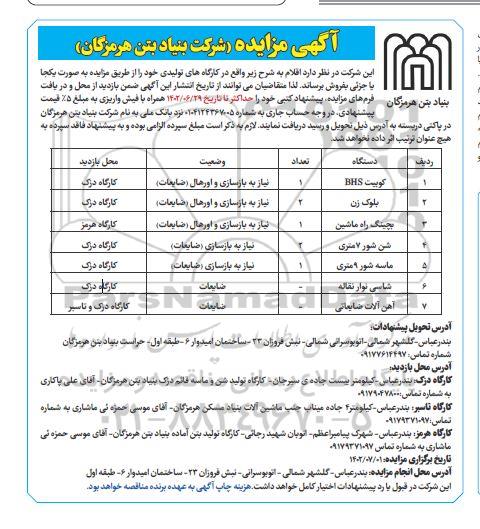 مزایده کوییت BHS و بلوک زن...