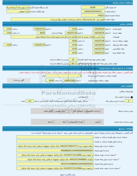 مزایده ، فروش نقد - اقساط واحدهای خدماتی برج تجارت جهانی پروژه پردیسان -مزایده ساختمان  - استان آذربایجان شرقی