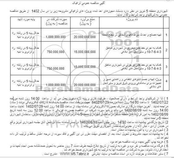 مناقصه تهیه مصالح و احداث سرعتگاههای آسفالتی ....