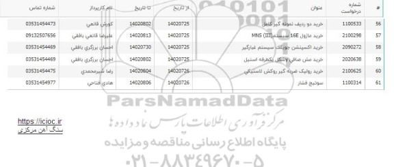 استعلام خرید اکسپنشن جوینت سیستم غبارگیر و ...