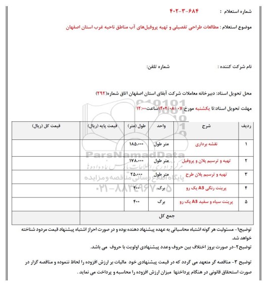 استعلام اجاره یک دستگاه ون 10 نفره