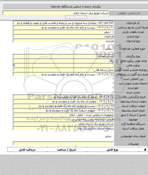 مزایده, فروش انواع پایه بتونی٬پایه چوبی و......