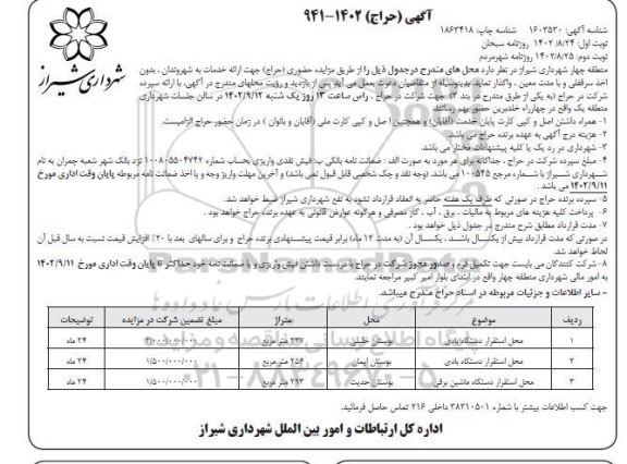 حراج محل استقرار دستگاه بادی ... نوبت دوم 