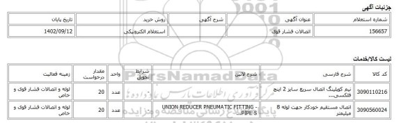 استعلام الکترونیکی، اتصالات فشار قوی