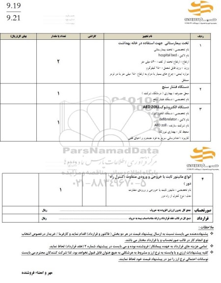 استعلام تخت بیمارستانی جهت استفاده در خانه بهداشت و ...