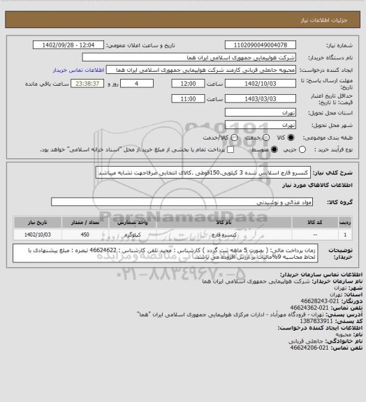 استعلام کنسرو قارچ اسلایس شده 3 کیلویی.150قوطی .کالای انتخابی صرفاجهت تشابه میباشد