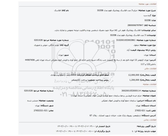 3 عدد فلاسک رومانتیک هوم  مدل SS35B