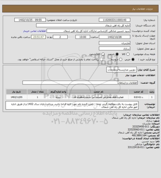 استعلام دوربین مداربسته و ملحقات