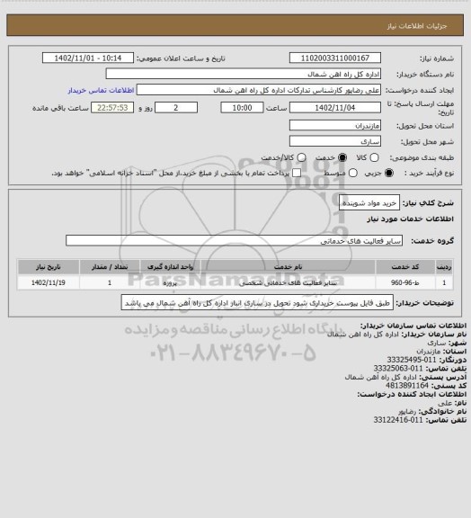 استعلام خرید مواد شوینده