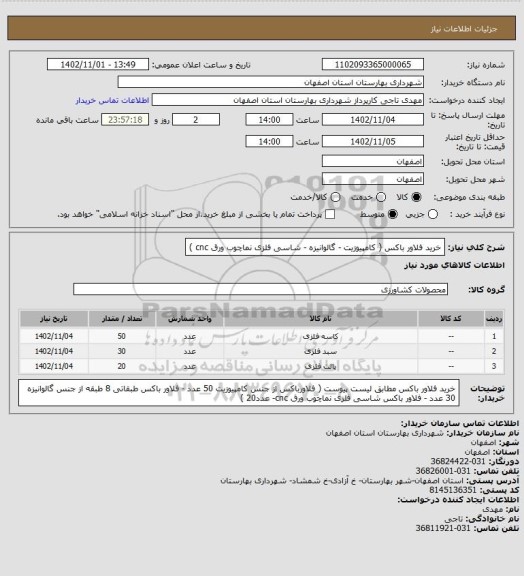 استعلام خرید فلاور باکس ( کامپیوزیت -  گالوانیزه - شاسی فلزی نماچوب ورق cnc )