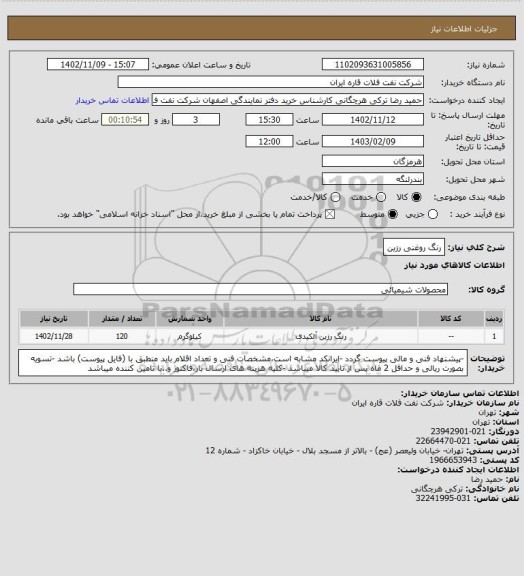 استعلام رنگ روغنی رزین