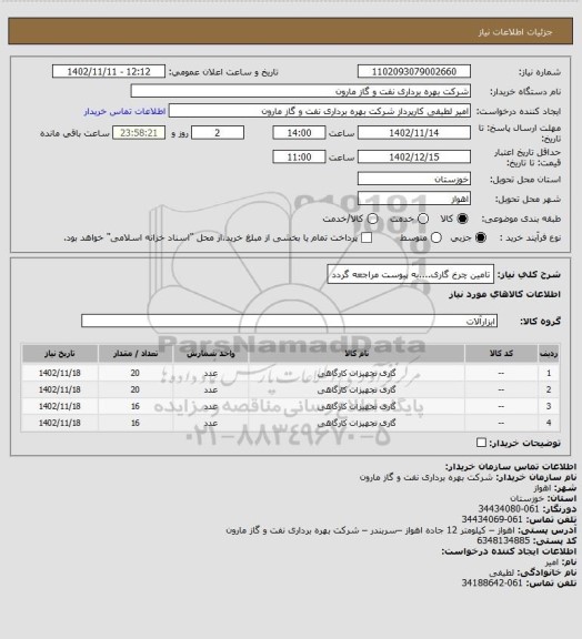 استعلام تامین چرخ گاری....به پیوست مراجعه گردد