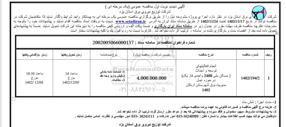 تجدید مناقصه انجام فعالیت های توسعه و احداث مسکن ملی