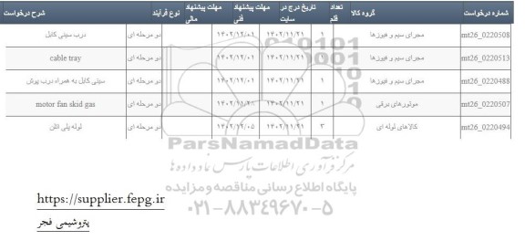 استعلام لوله پلی اتیلن