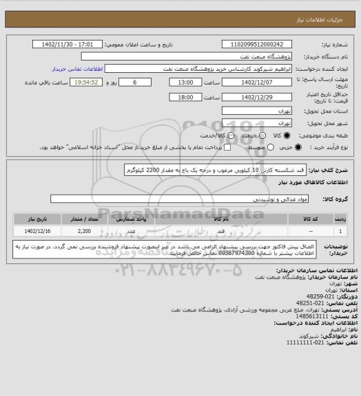 استعلام قند شکسته کارتن 10 کیلویی مرغوب و درجه یک باخ به مقدار 2200 کیلوگرم