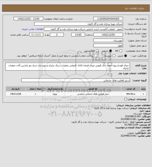 استعلام جرای فونداسیون جهت جک قیچی میزان فرمان،کانال کارواش عملیات سبک ترابری و بهسازی شناژ دور ماشین آلات عملیات ترابری