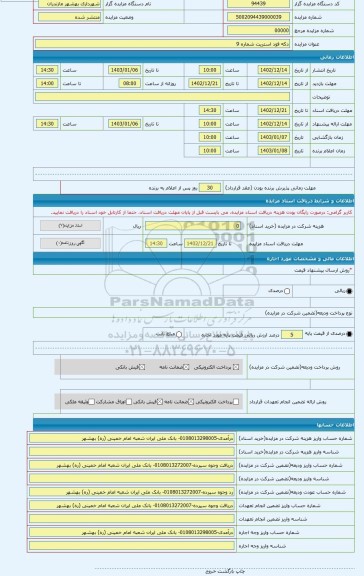 مزایده ، دکه فود استریت شماره 9