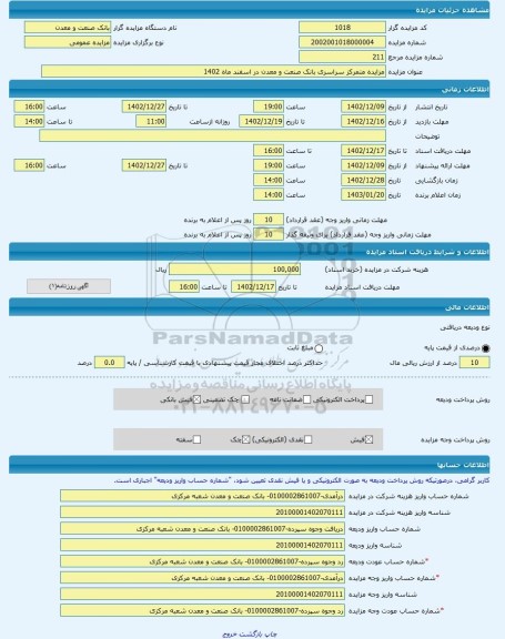 مزایده ، مزایده متمرکز سراسری بانک صنعت و معدن در اسفند ماه 1402 -مزایده کارخانه  - استان اصفهان