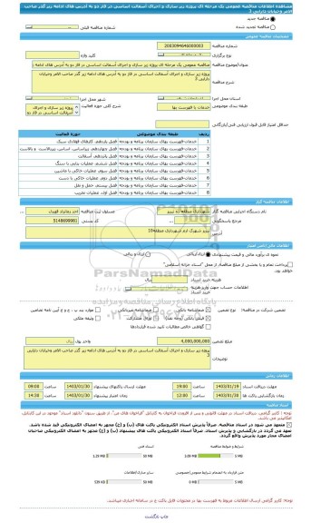 مناقصه، مناقصه عمومی یک مرحله ای پروژه زیر سازی و اجرای آسفالت اساسی در فاز دو به آدرس های ادامه زیر گذر صاحب الامر وخیابان دارایی 3