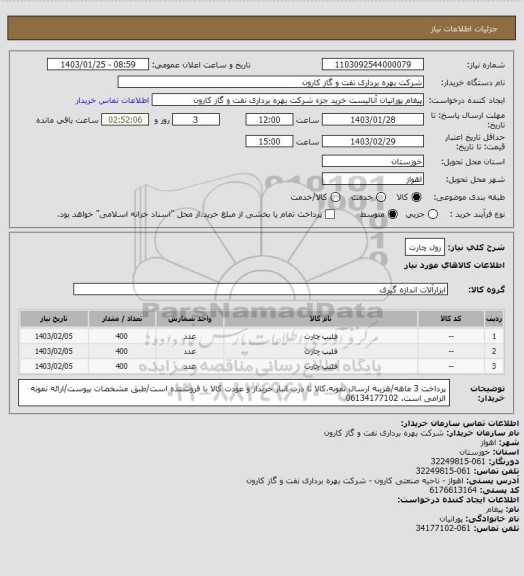 استعلام رول چارت