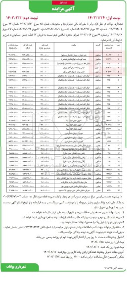 مزایده فروش 33 قطعه زمین مسکونی 