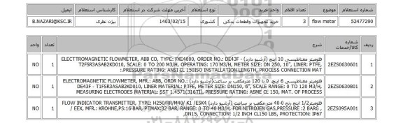 استعلام، flow meter