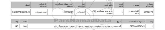 استعلام، گلدان مس و خاتم