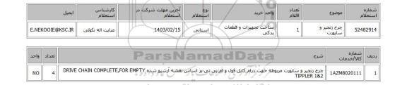 استعلام، چرخ زنجیر و ساپورت