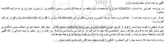 مزایده فروش تعدادی درب ضد سرقت آبنوس و ونوس با قفل ایرانی
