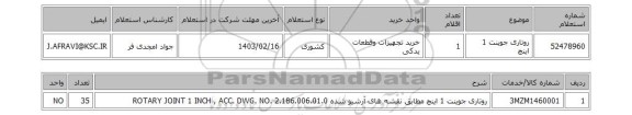 استعلام، روتاری جوینت 1 اینچ